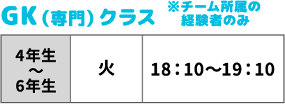 GKクラススケジュール GKクラススケジュール